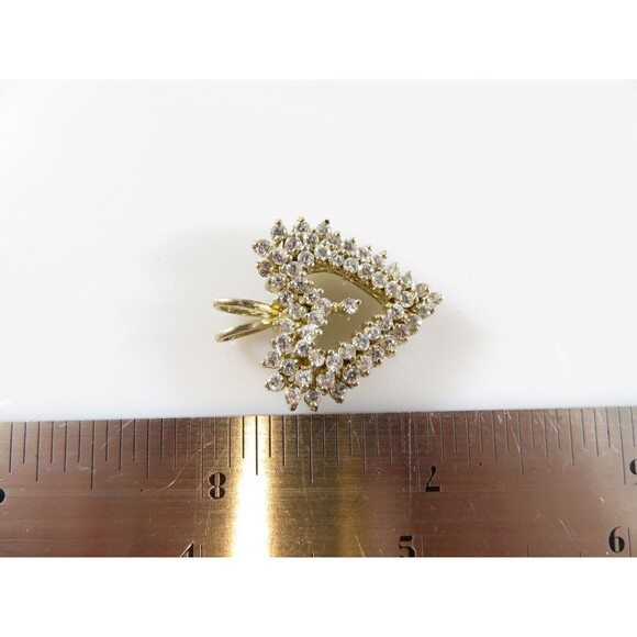 Sterling CI 925 Silver Cubic Zirconia Encrusted Heart Pendant Caspian Internatio - Picture 7 of 7